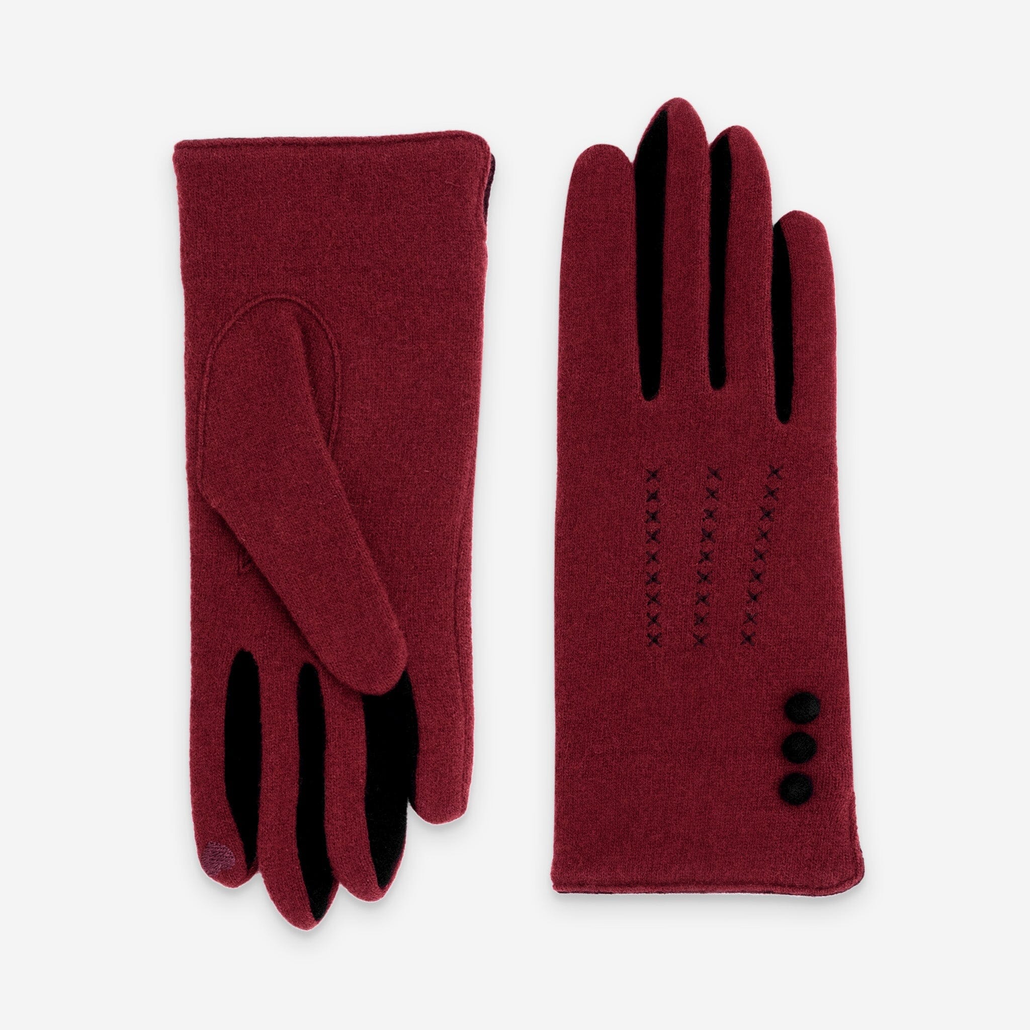 Gants 80% laine 20% nylon-Tactile-31161NF Gants laine femme Glove Story Bordeaux TU