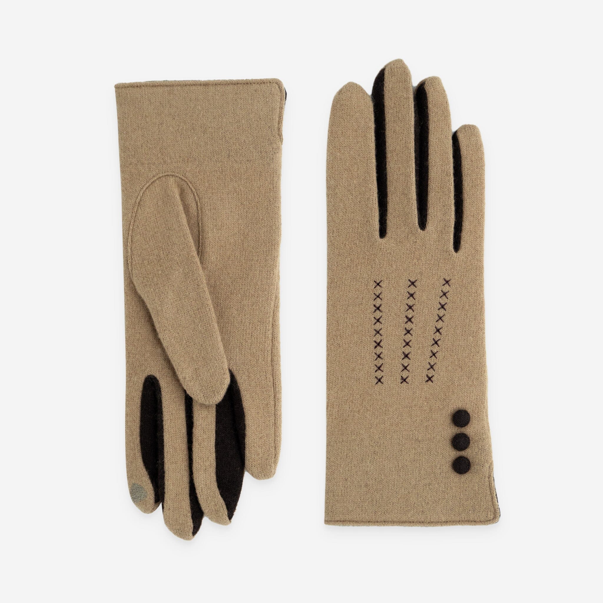Gants 80% laine 20% nylon-Tactile-31161NF Gants laine femme Glove Story Camel TU