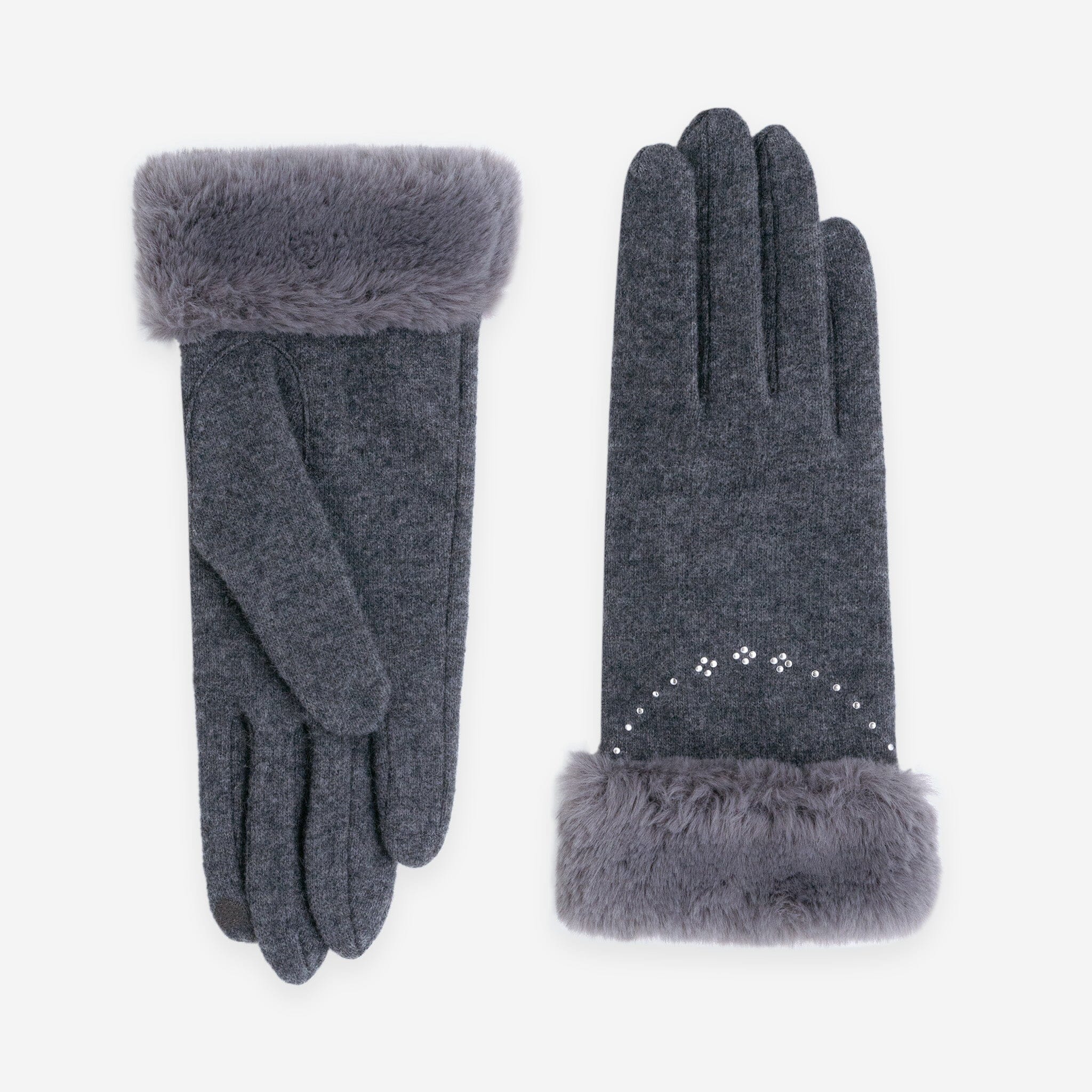 Gants 80% laine 20% nylon-Tactile-31182NF Gants laine femme Glove Story Gris TU