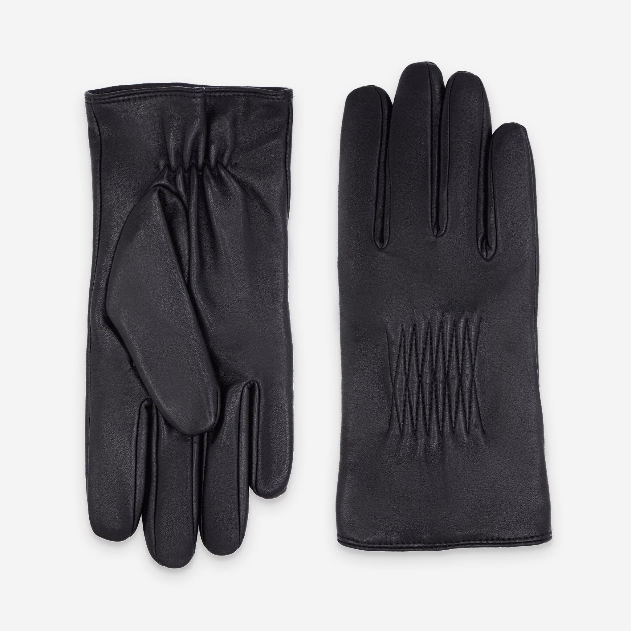 Gants cuir agneau-100% laine-22112TR Gants cuir homme prestige Glove Story Noir 7.5