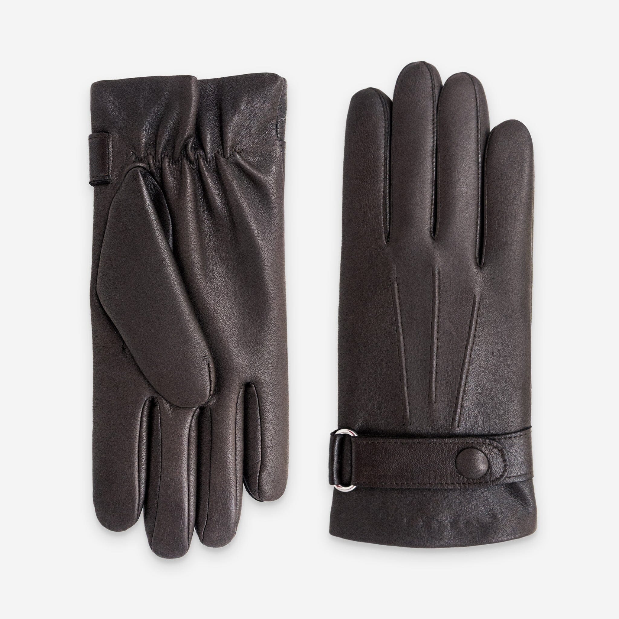 Gants cuir agneau-100% laine-22130TR Gants cuir homme prestige Glove Story Choco 7.5