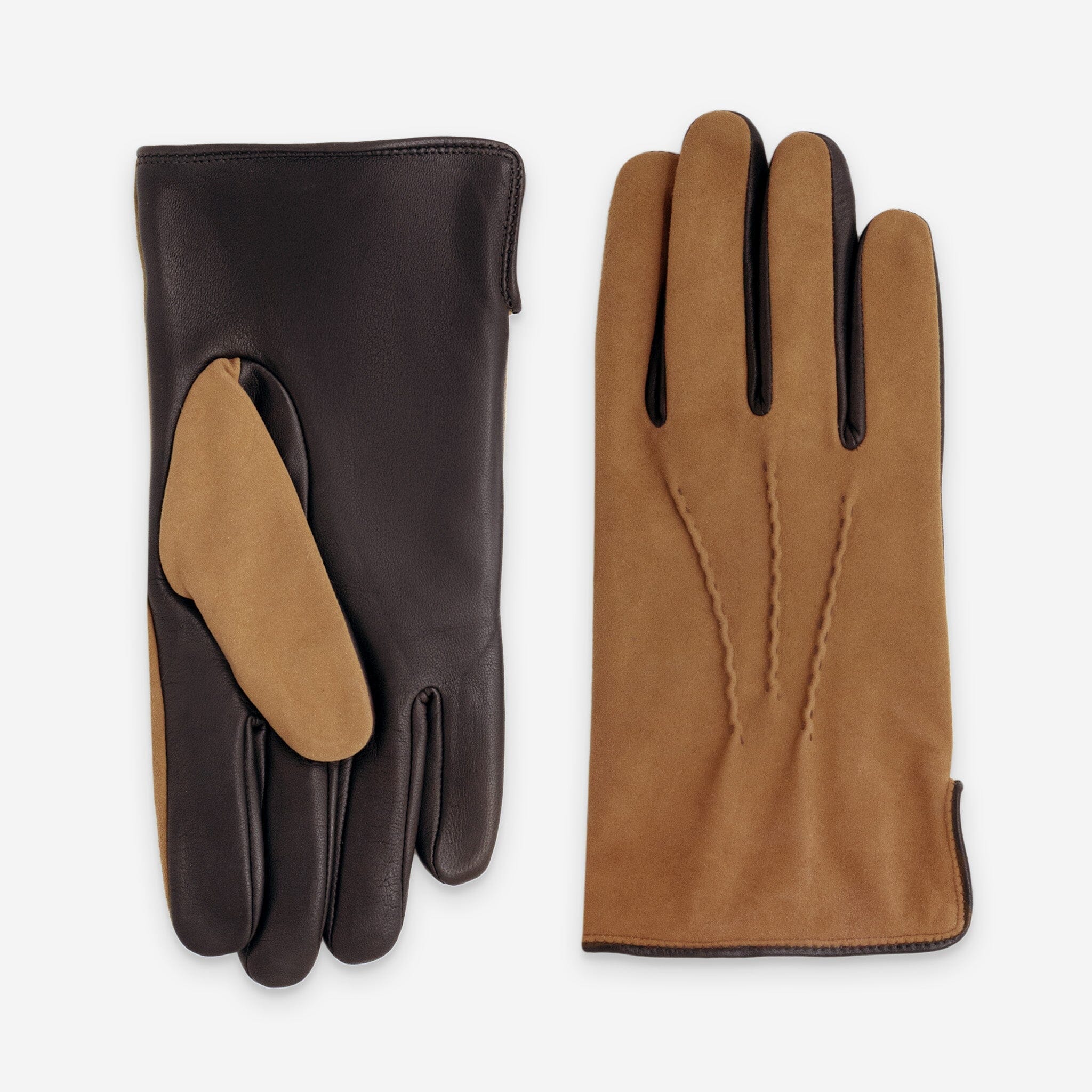 Gants cuir agneau-100% polyester (polaire)-22093PO Gants cuir homme prestige Glove Story Brun/Cork 7.5