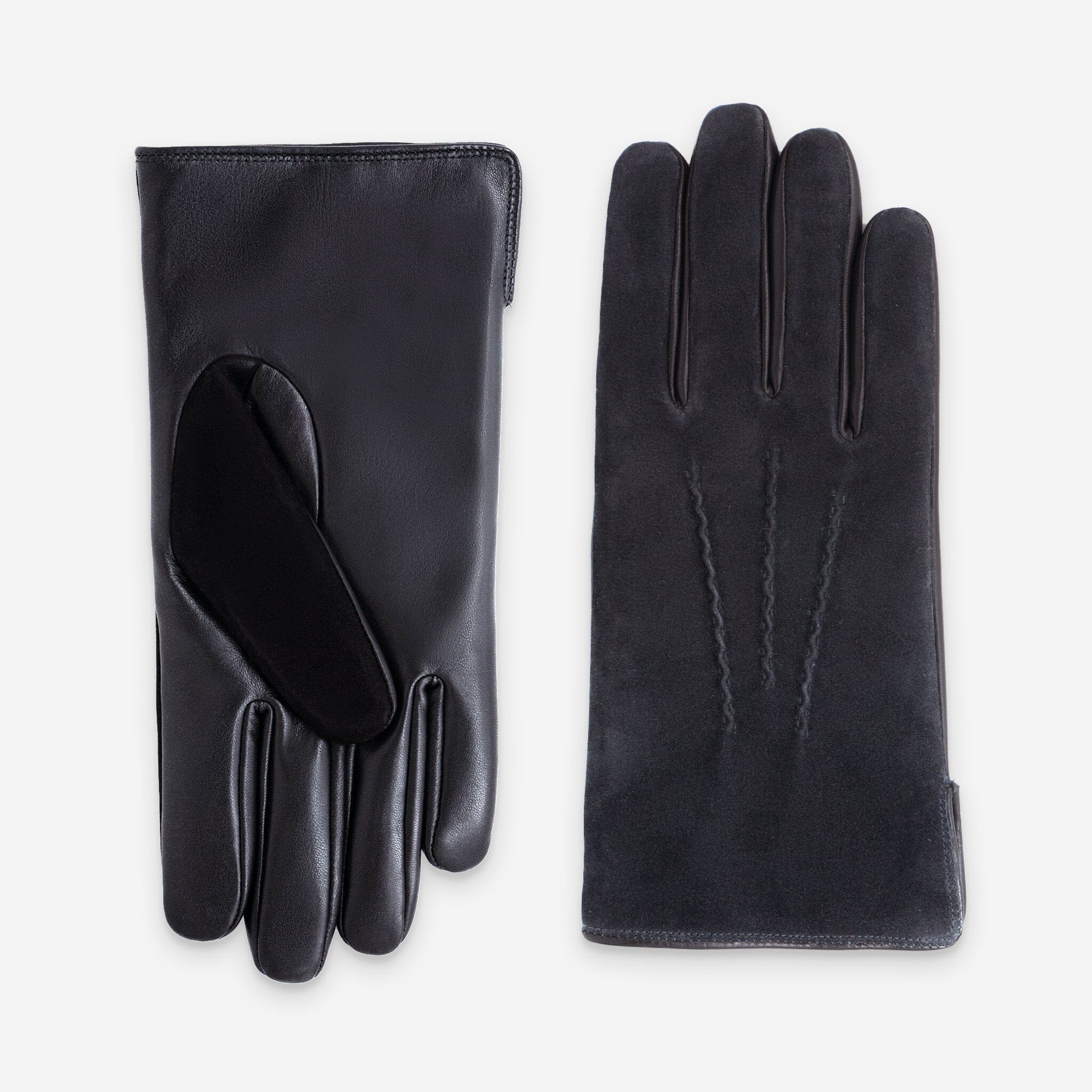 Gants cuir agneau-100% polyester (polaire)-22093PO Gants cuir homme prestige Glove Story Noir/Noir 7.5