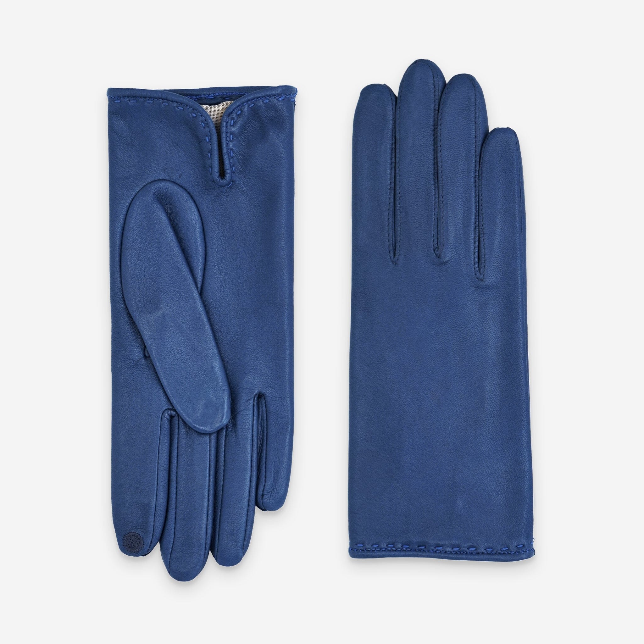 Gants cuir agneau-100% soie-21050ST Gants cuir femme prestige Glove Story Blue Peony 6.5