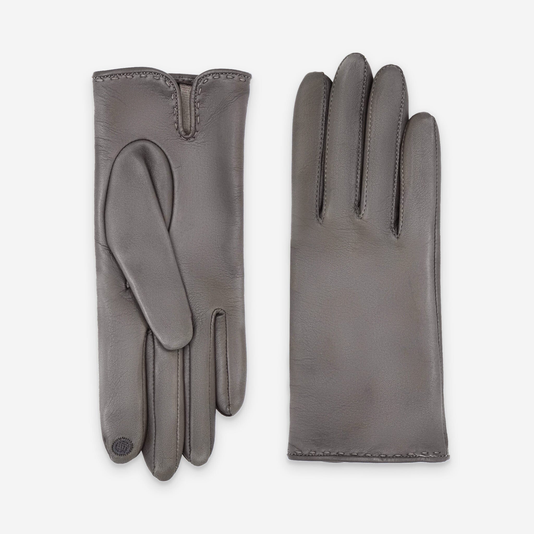 Gants cuir agneau-100% soie-21050ST Gants cuir femme prestige Glove Story Light Grey 6.5