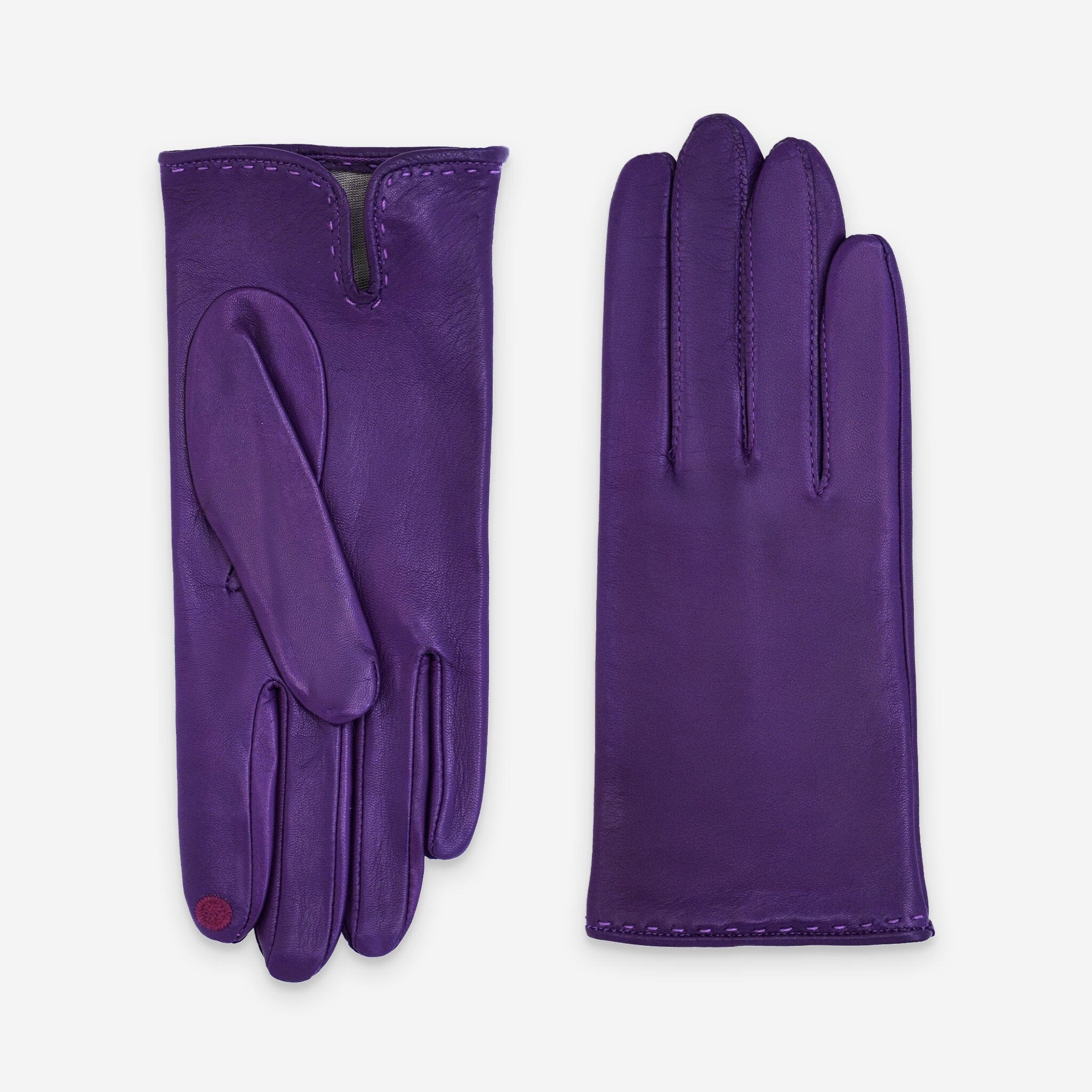 Gants cuir agneau-100% soie-21050ST Gants cuir femme prestige Glove Story Violet 6.5