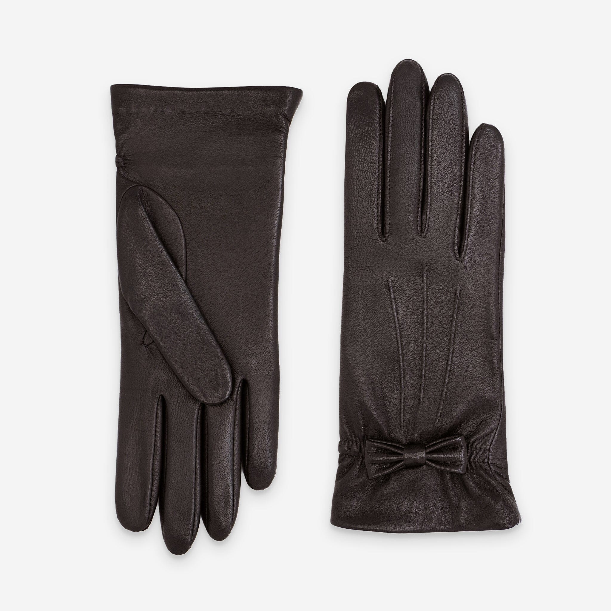 Gants cuir agneau-100% soie-21349SN Gants cuir femme prestige Glove Story Choco 6.5