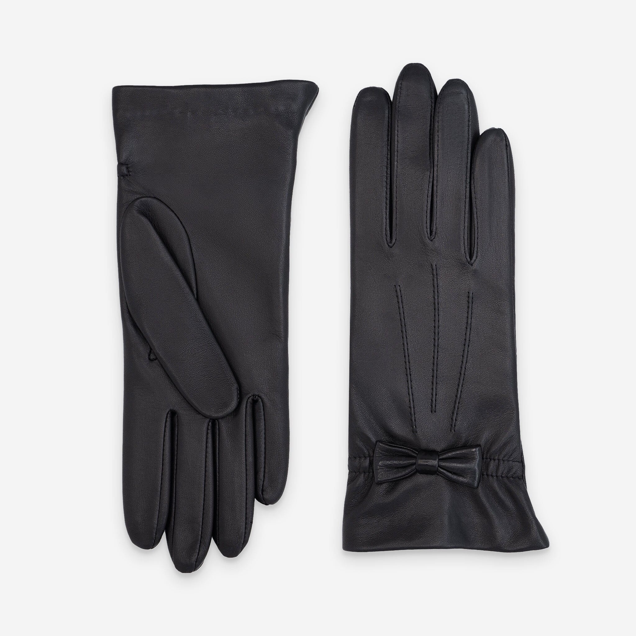 Gants cuir agneau-100% soie-21349SN Gants cuir femme prestige Glove Story Noir 6