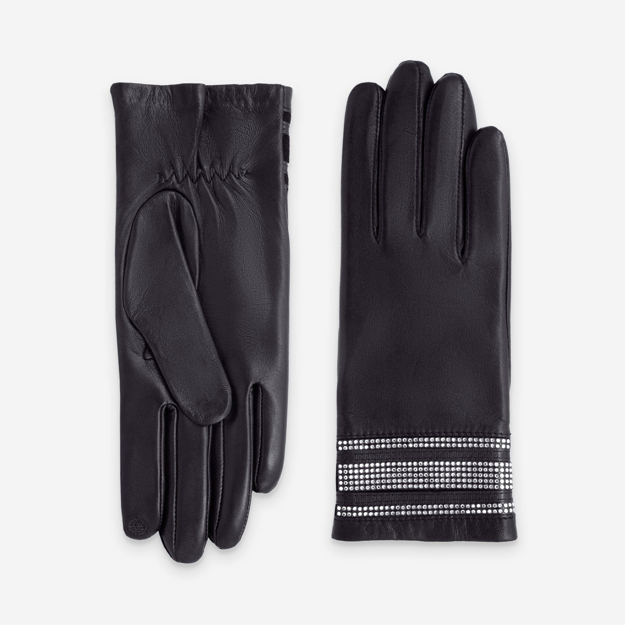 Gants cuir agneau-100% soie-21566SN Gants cuir femme prestige Glove Story Noir 6.5