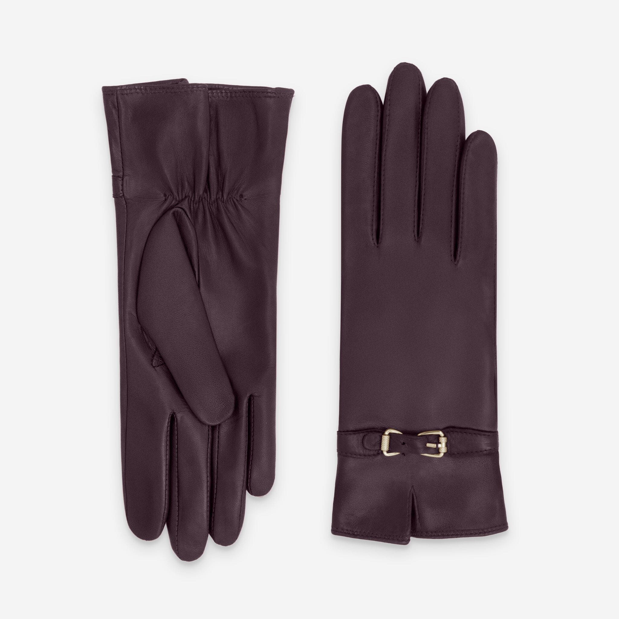 Gants cuir agneau-100% soie-21641SN Gants cuir femme prestige Glove Story Bordeaux 6.5