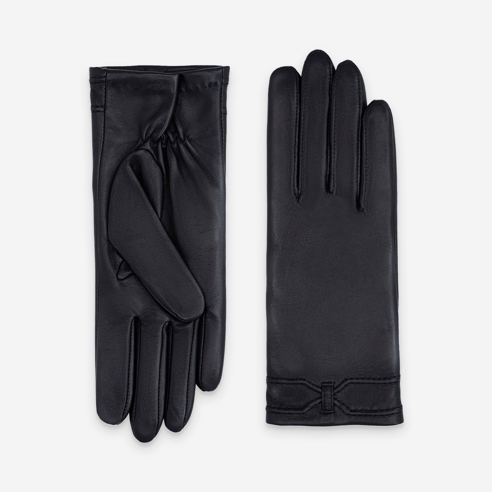 Gants cuir agneau-100% soie-61034SN Gants cuir standard femme Glove Story Noir 6.5