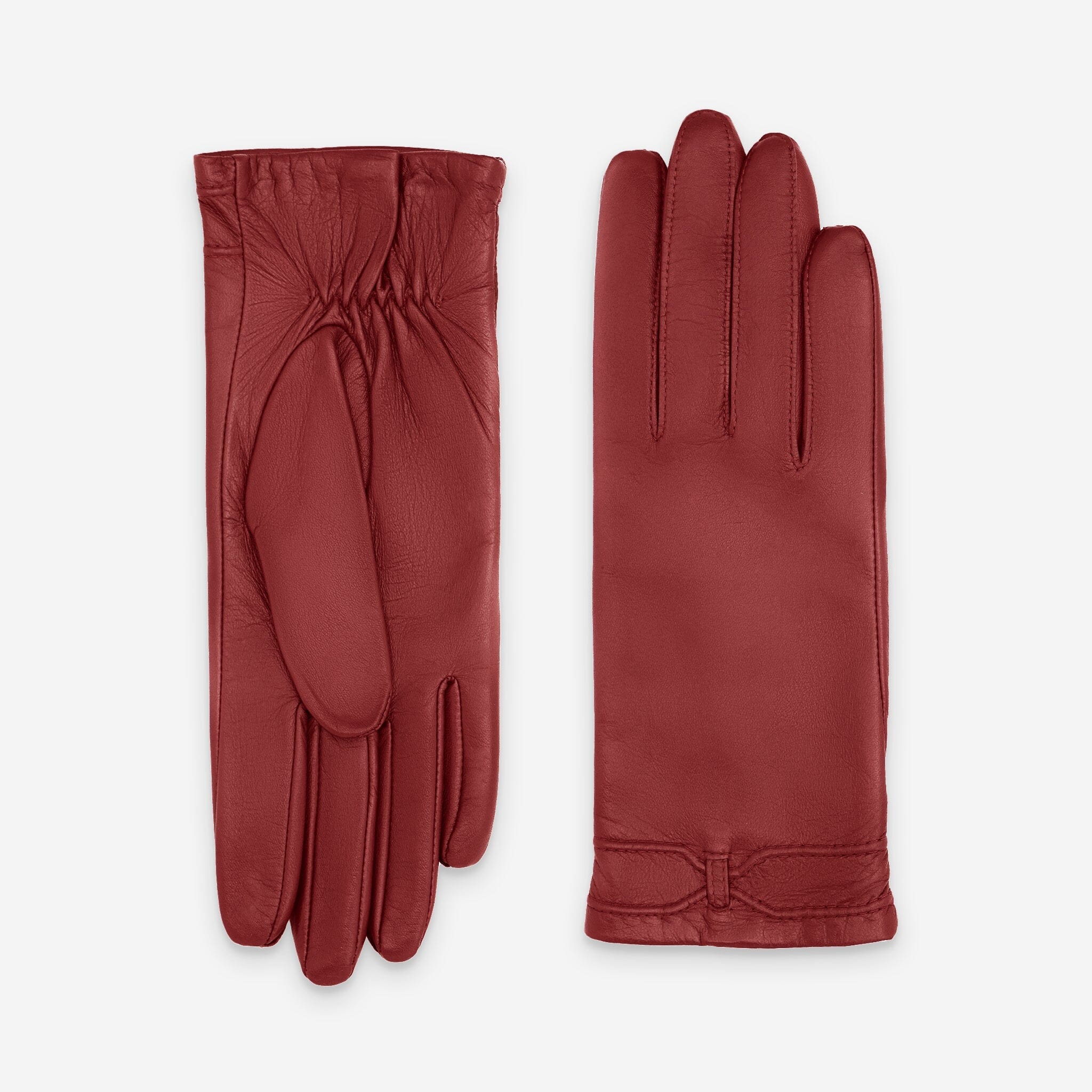 Gants cuir agneau-100% soie-61034SN Gants cuir standard femme Glove Story Rouge 6.5