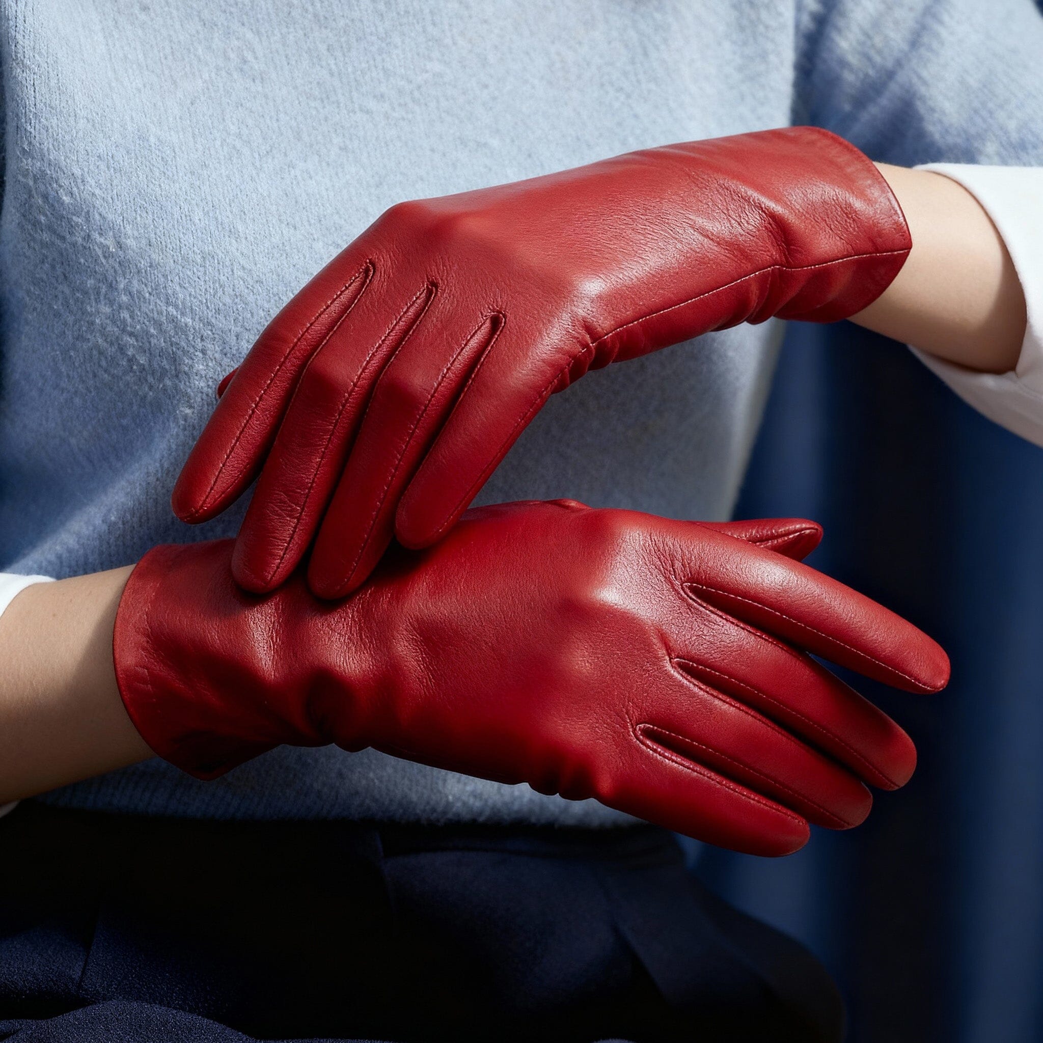 Gants cuir agneau-100% soie-Tactile-21001ST Gants cuir femme prestige Glove Story