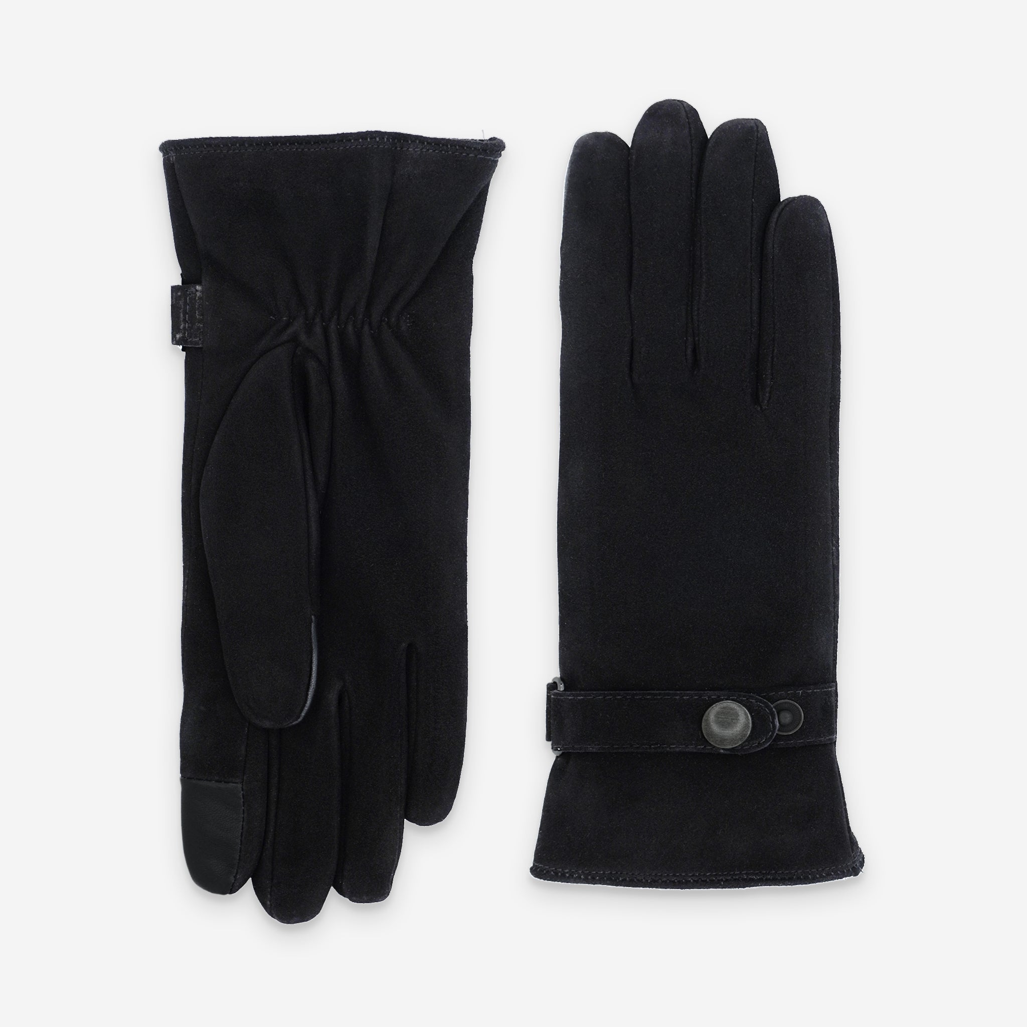 Gants cuir agneau suédé-100% polyester (boa)-Tactile-71095BA Gants cuir sport femme Glove Story Noir S