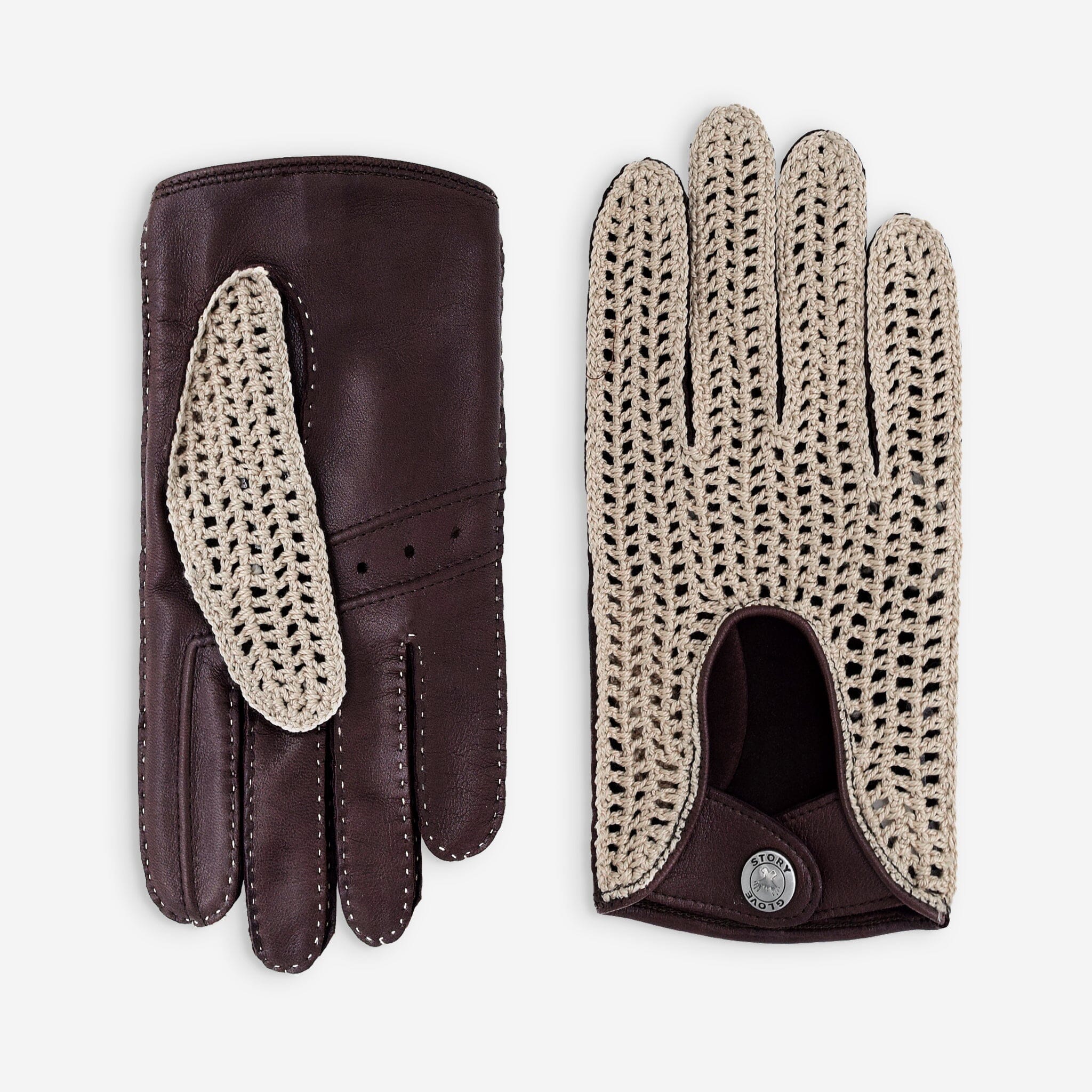 Gants de conduite cuir agneau-non doublé-22103NF Gants de conduite homme Glove Story Tan 7.5