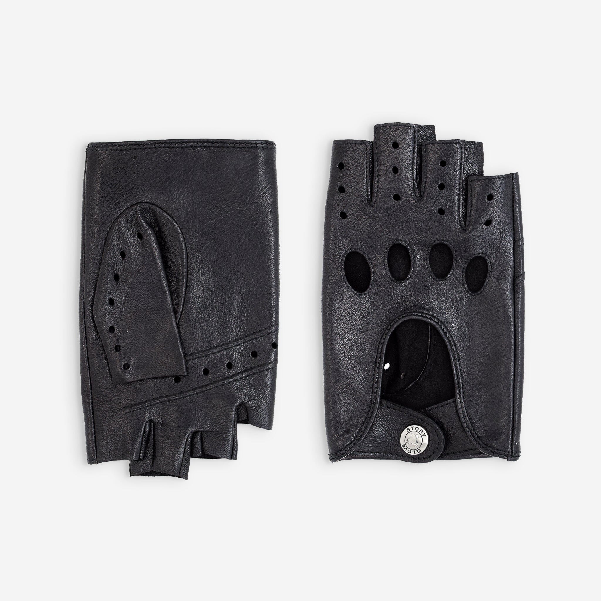 Gants de conduite, mitaines-cuir agneau-non doublé-22036NF Gant Glove Story Noir 7.5