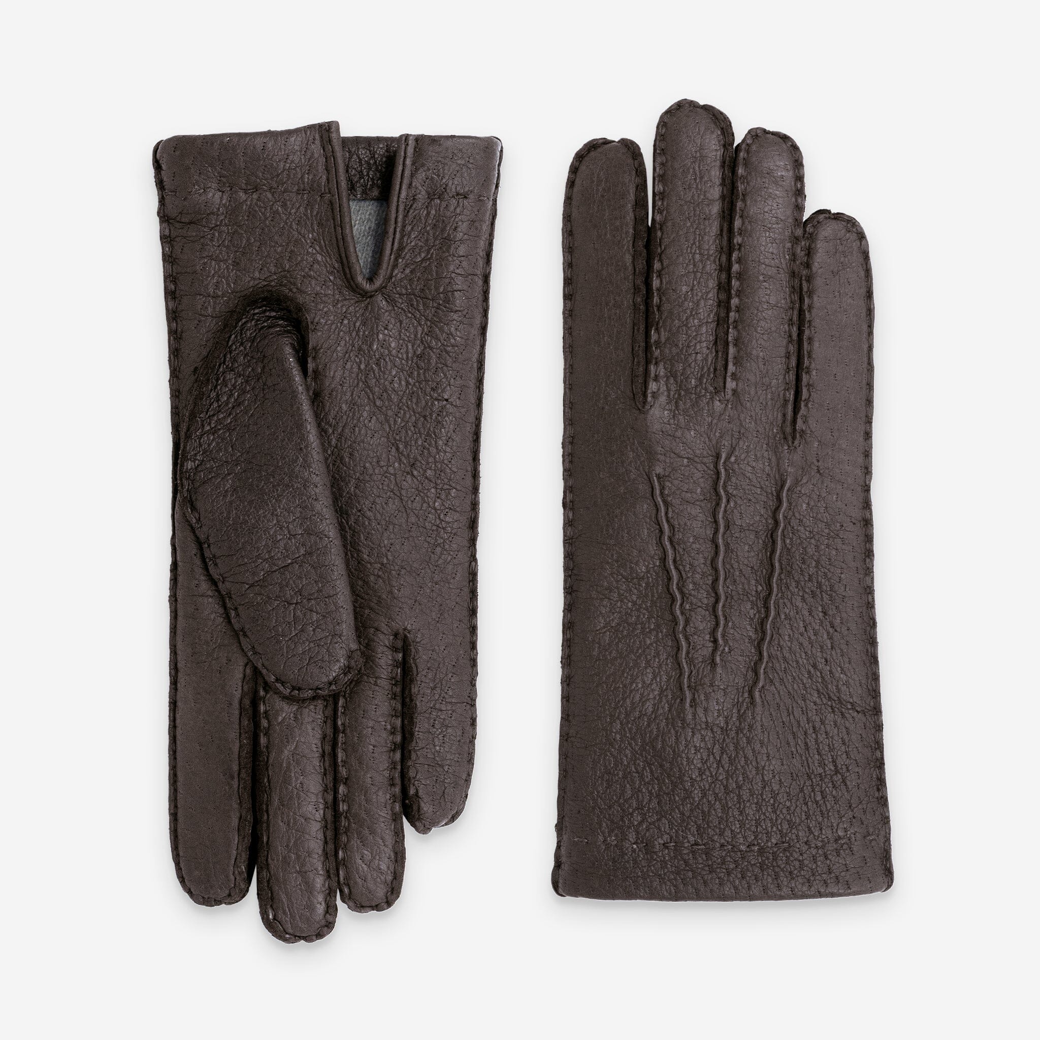 Gants Femme Pecari-doublure 100% cachemire-21202CA Gants cuir femme prestige Glove Story Choco 6.5