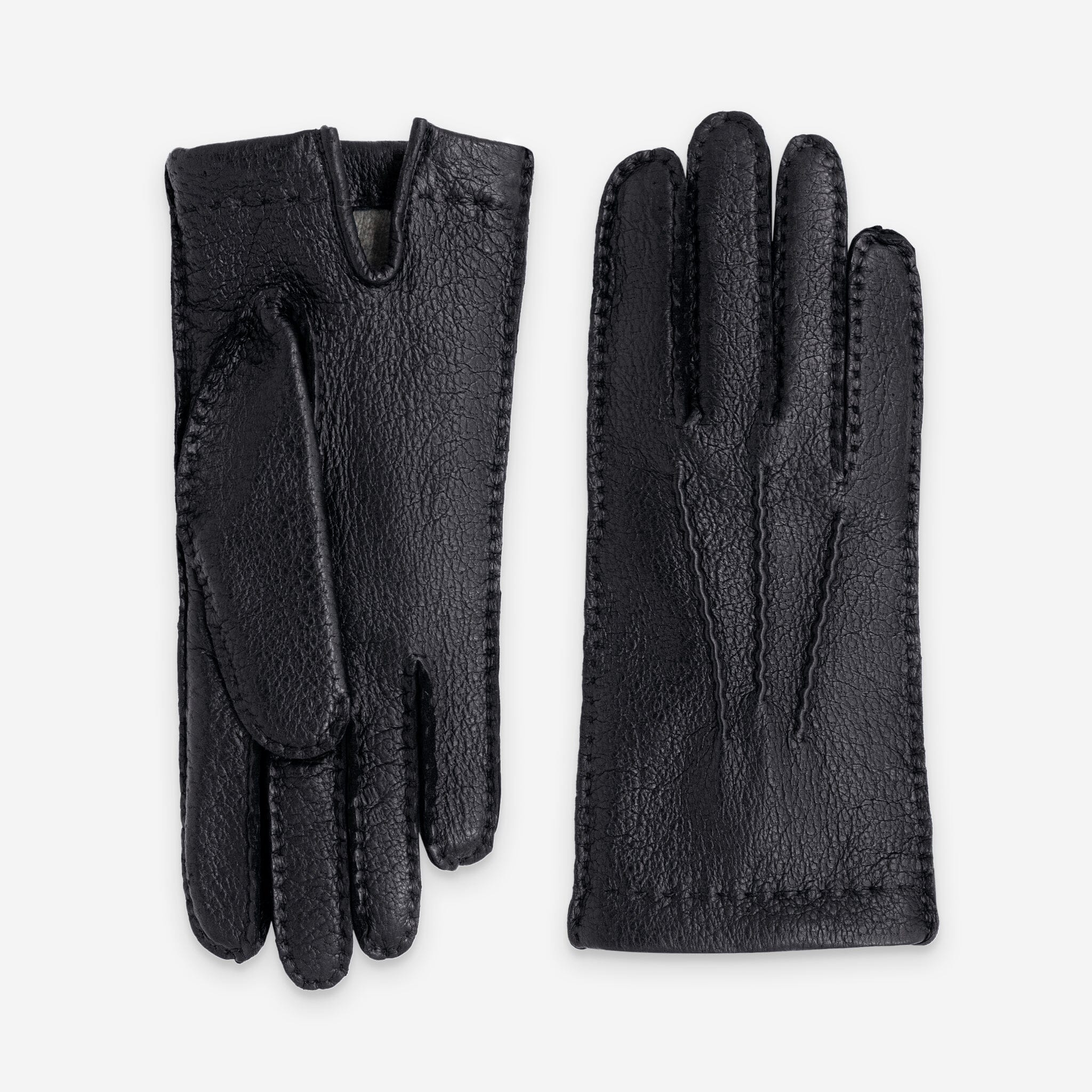 Gants Femme Pecari-doublure 100% cachemire-21202CA Gants cuir femme prestige Glove Story Noir 6.5