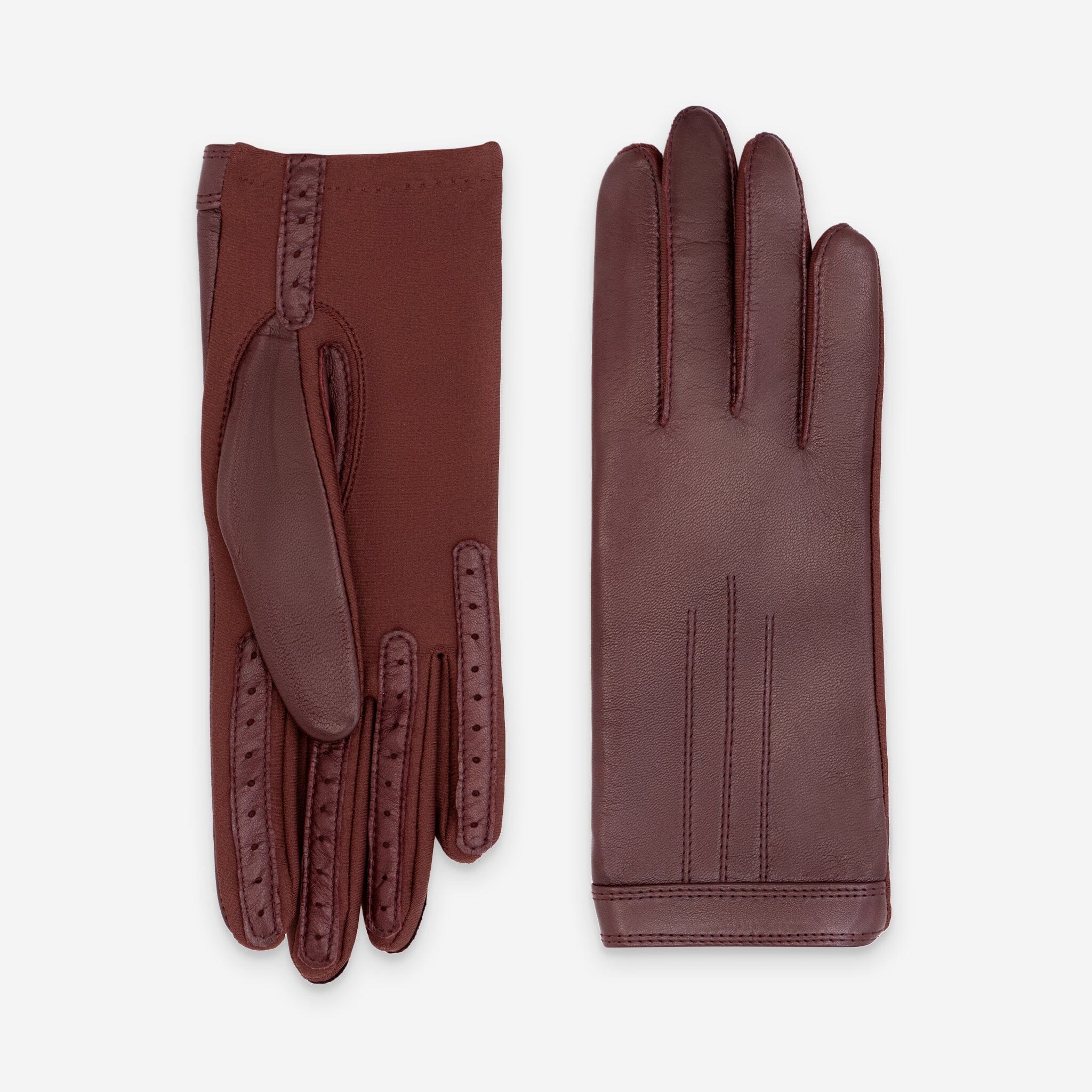 Gants flexicuir-agneau-spandex-100% polyester (microfibre)-11132MI Gants taille unique femme Glove Story Bordeaux TU
