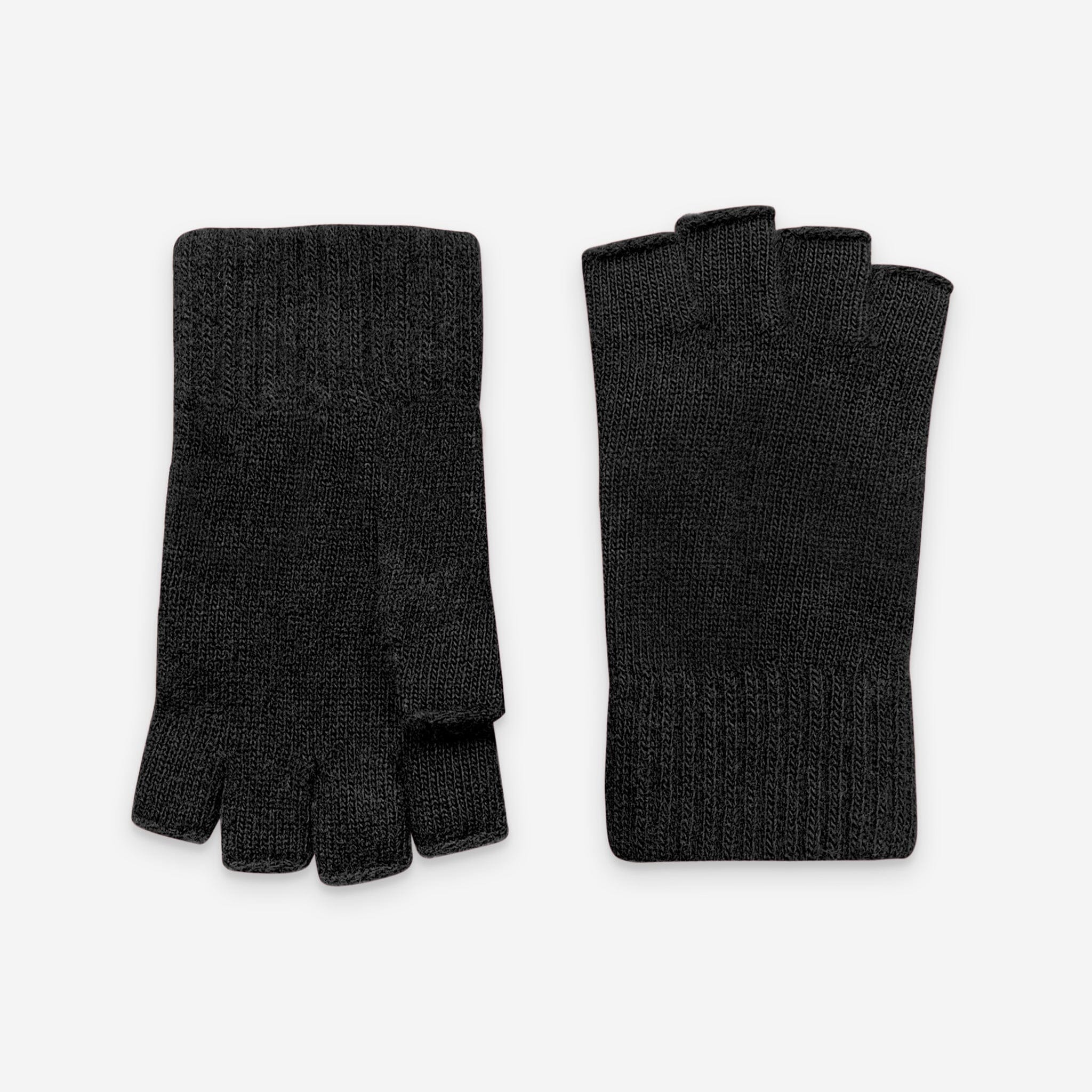 Mitaines homme 90%laine mérino 10% cachemire -33006NF Gants laine femme Glove Story Noir TU
