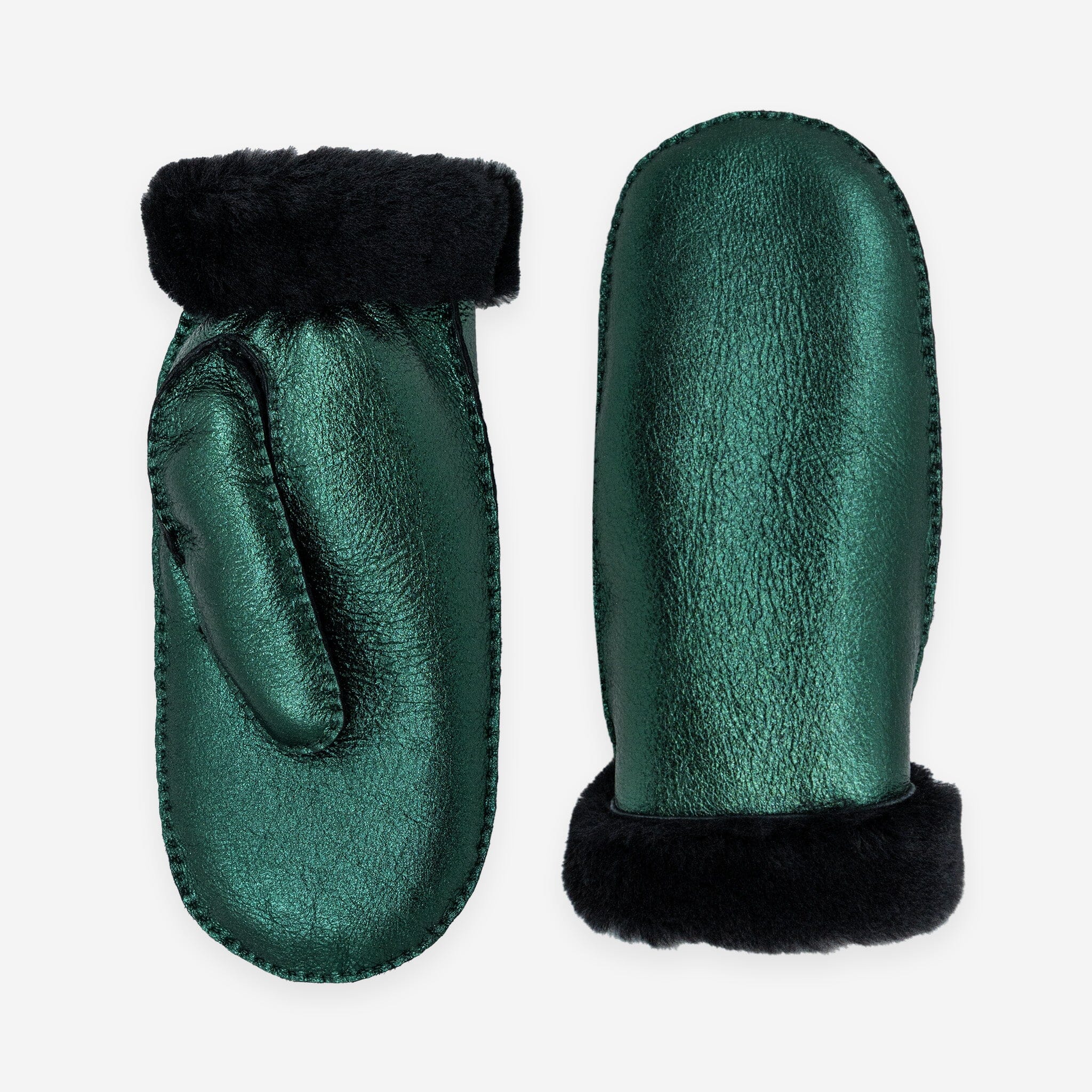 Moufle cuir-100% mouton-21469SH Gants cuir femme prestige Glove Story Loden Metallic 6.5